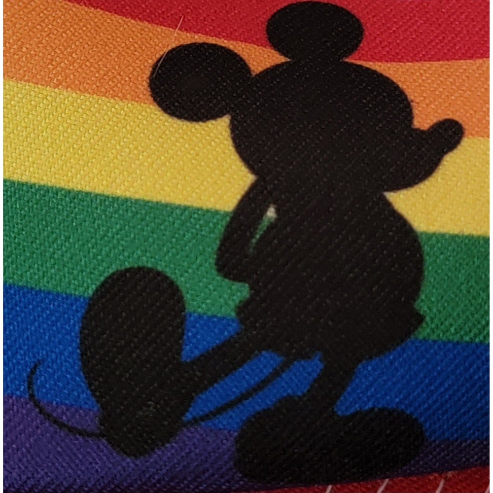 Disney Parks Mickey Mouse Rainbow Pride Trucker Hat Red White Adjustable Cap - Picture 3 of 8